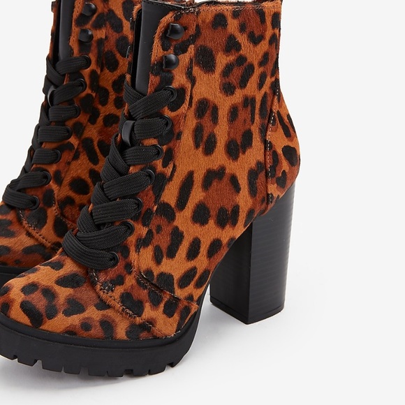 MAKE OFFER: Laced Up Leopard Boots - Picture 4 of 4